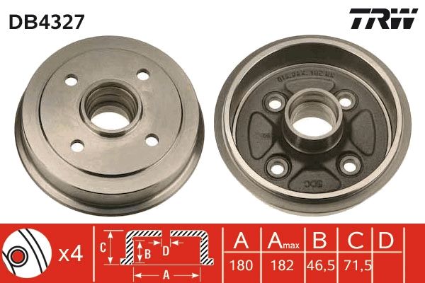 TRW DB4327 Brake Drum
