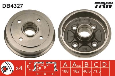 Brake Drum TRW DB4327