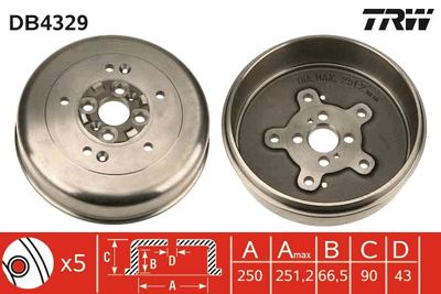 Brake Drum TRW DB4329
