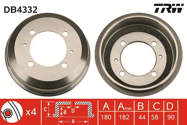TRW DB4332 Brake Drum