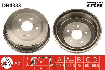 Brake Drum TRW DB4333