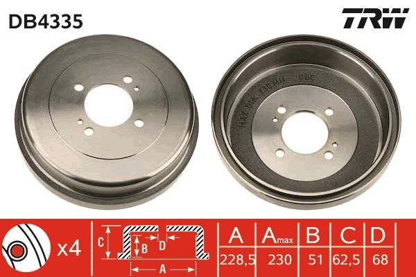 TRW DB4335 Brake Drum