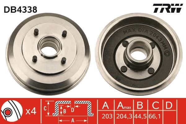 TRW DB4338 Brake Drum
