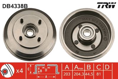 Brake Drum TRW DB4338B