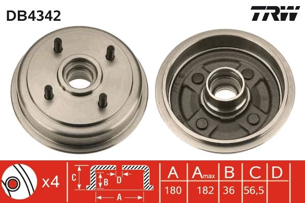 TRW DB4342 Brake Drum