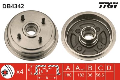 Brake Drum TRW DB4342
