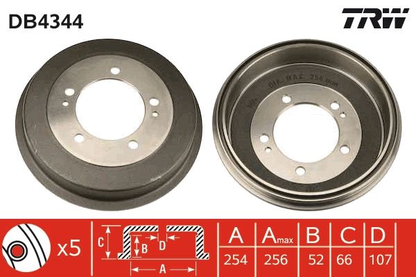 TRW DB4344 Brake Drum
