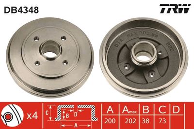 Brake Drum TRW DB4348