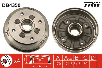 Brake Drum TRW DB4350