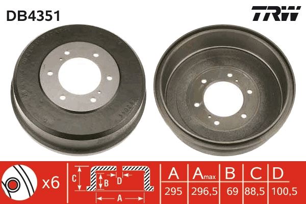 TRW DB4351 Brake Drum