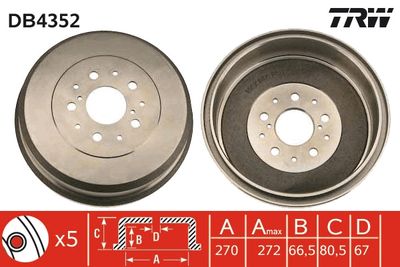 Brake Drum TRW DB4352