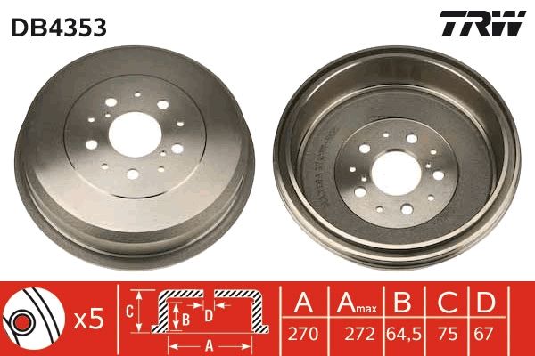 TRW DB4353 Brake Drum