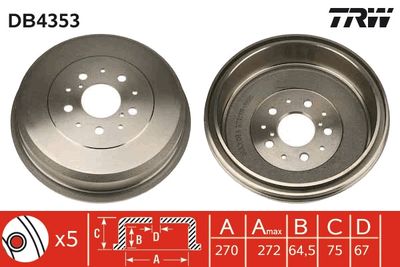 Brake Drum TRW DB4353