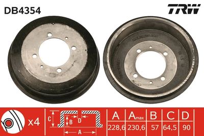 Brake Drum TRW DB4354