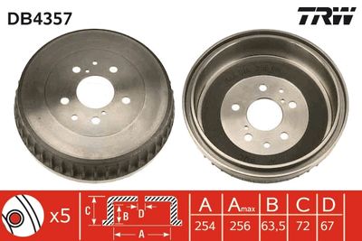 Brake Drum TRW DB4357