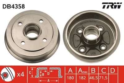 Brake Drum TRW DB4358