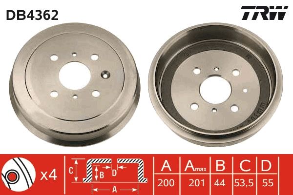 TRW DB4362 Brake Drum
