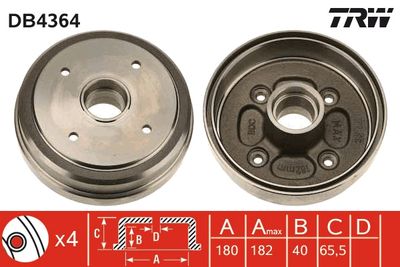 Brake Drum TRW DB4364