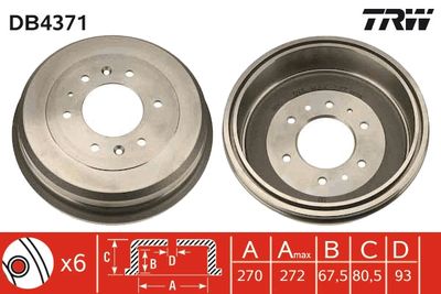 Brake Drum TRW DB4371