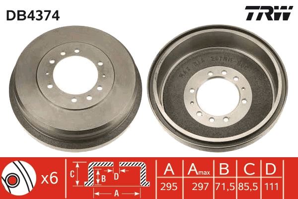 TRW DB4374 Brake Drum