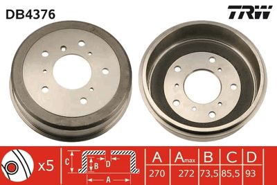 Brake Drum TRW DB4376