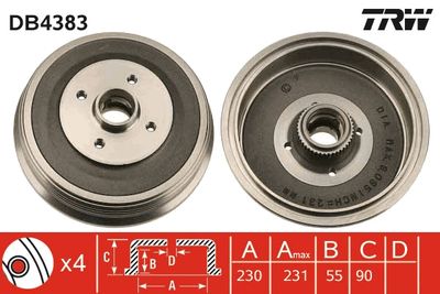 Brake Drum TRW DB4383