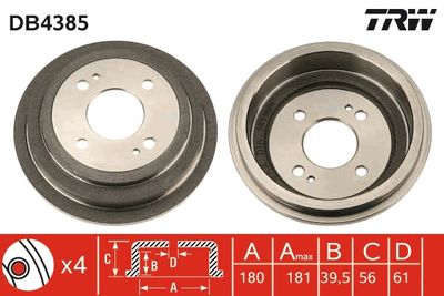 Brake Drum TRW DB4385