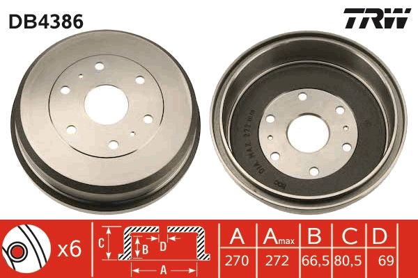TRW DB4386 Brake Drum