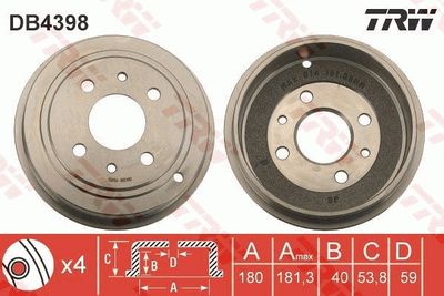 Brake Drum TRW DB4398