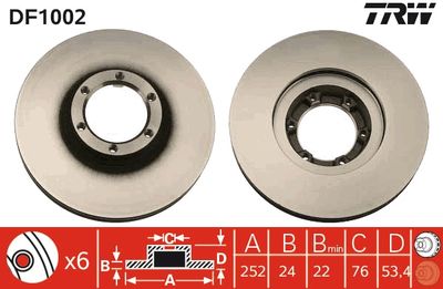 Brake Disc TRW DF1002