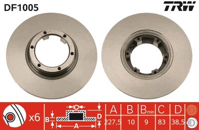 Brake Disc TRW DF1005