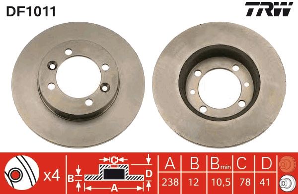 TRW DF1011 Brake Disc