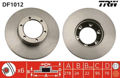 Brake Disc TRW DF1012