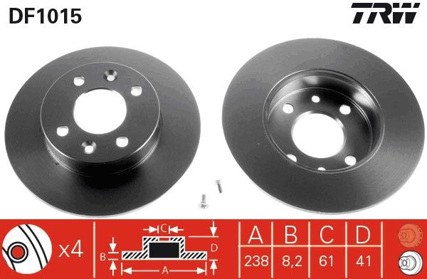 TRW DF1015 Brake Disc