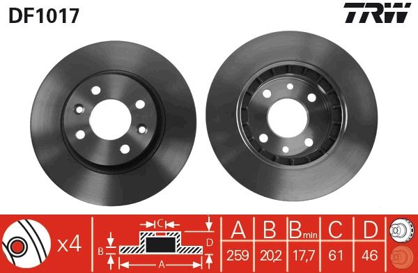 TRW DF1017 Brake Disc