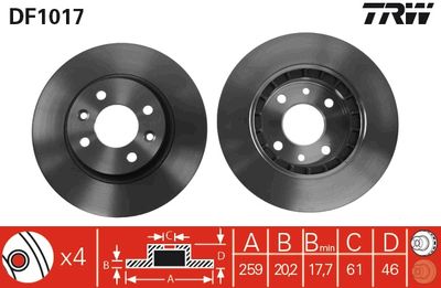 Brake Disc TRW DF1017