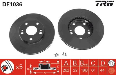 Brake Disc TRW DF1036