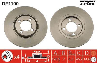 Brake Disc TRW DF1100
