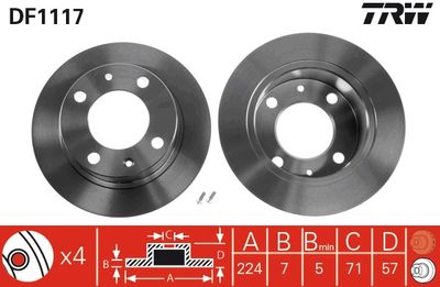 Brake Disc TRW DF1117