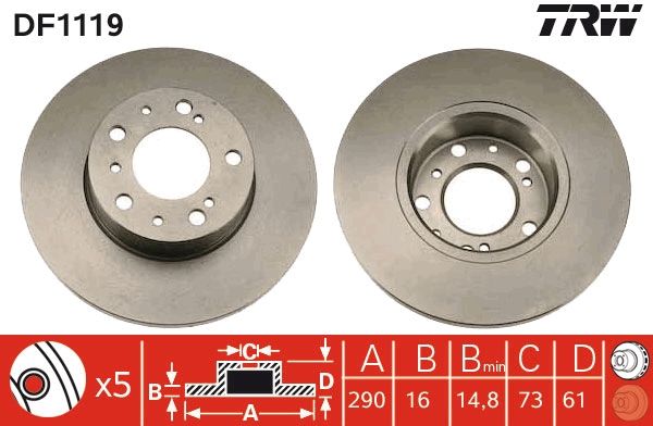 TRW DF1119 Brake Disc