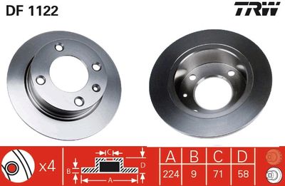 Brake Disc TRW DF1122