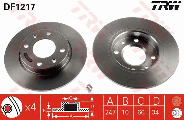 TRW DF1217 Brake Disc