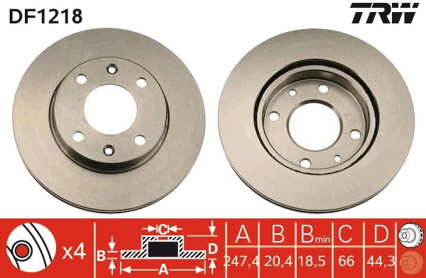 TRW DF1218 Brake Disc