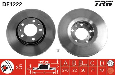 Brake Disc TRW DF1222
