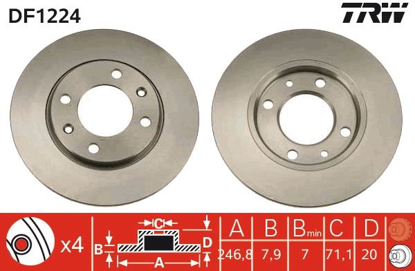 TRW DF1224 Brake Disc