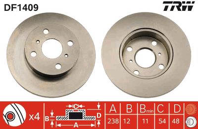 Brake Disc TRW DF1409