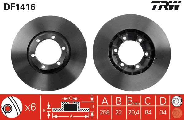 TRW DF1416 Brake Disc
