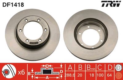 Brake Disc TRW DF1418