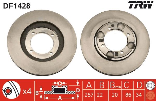 TRW DF1428 Brake Disc