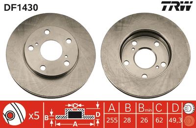 Brake Disc TRW DF1430